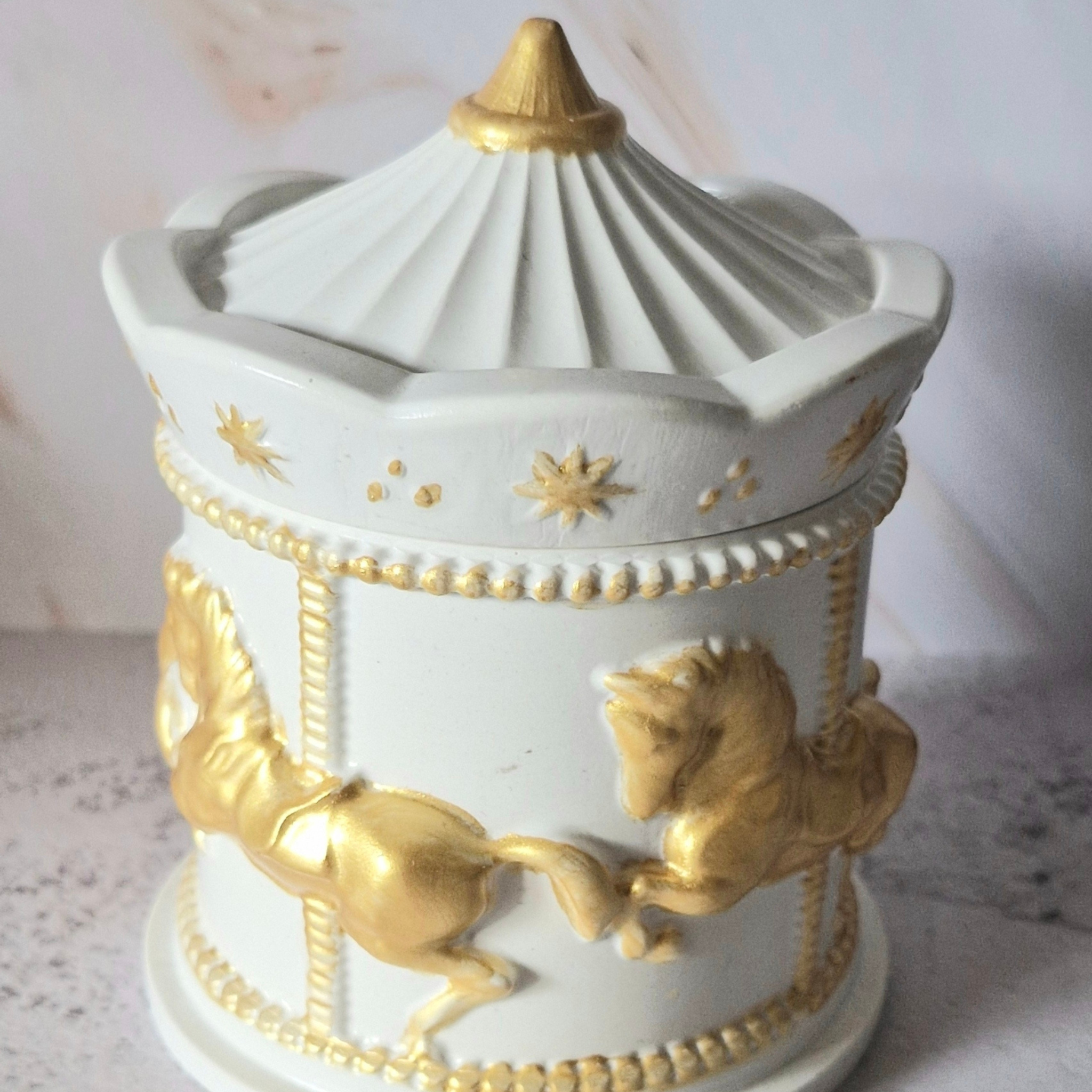 Bougie parfumé rose - bougie carrousel