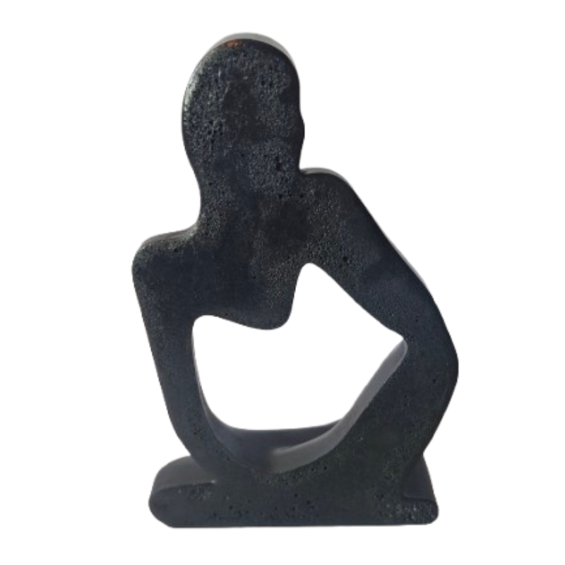 Statue Figurine décorative abstraite noire blanc – Sculpture moderne