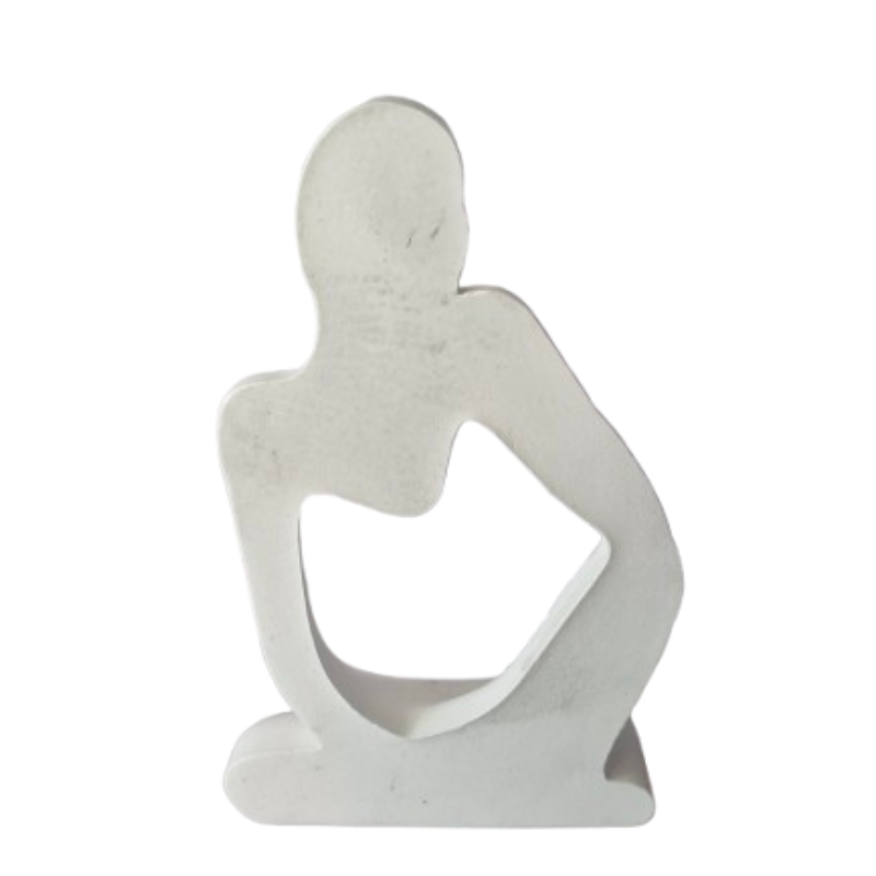 Statue Figurine décorative abstraite noire blanc – Sculpture moderne