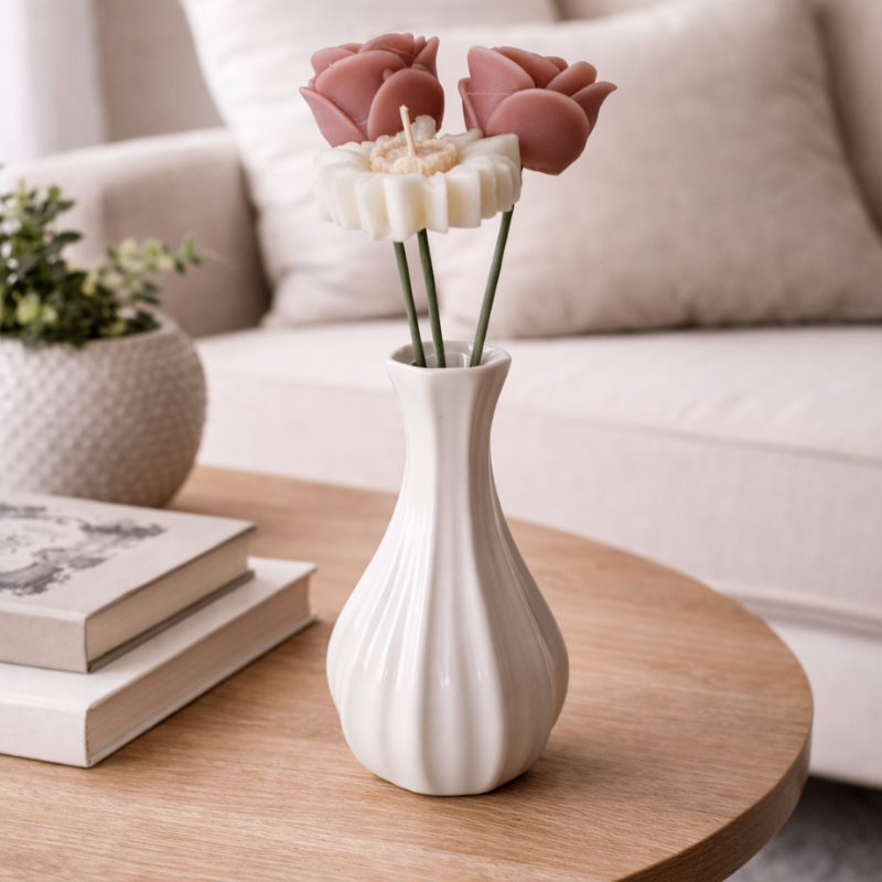 Vase noir / blanc en raysin – Idée décoration pour la maison