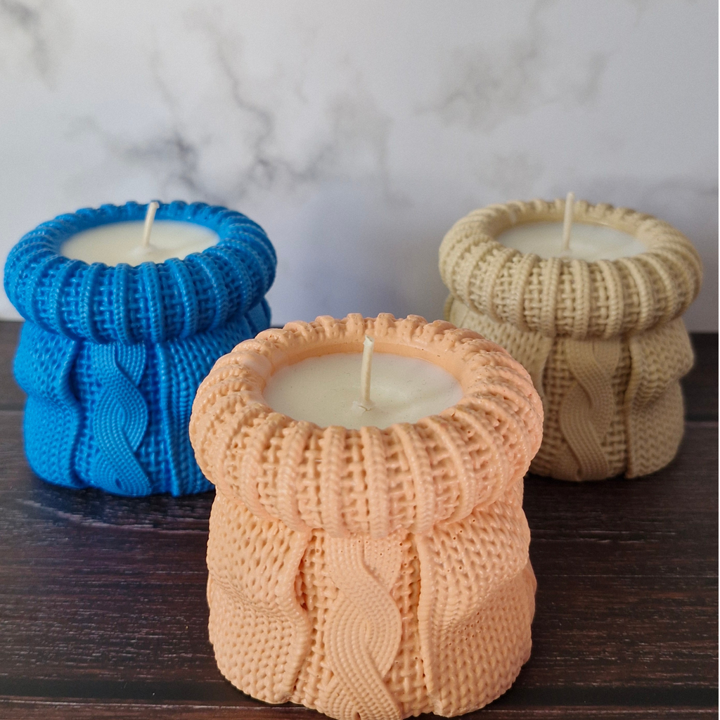 🕯️ Bougie parfumée Vanille – Pot effet pull en raysin