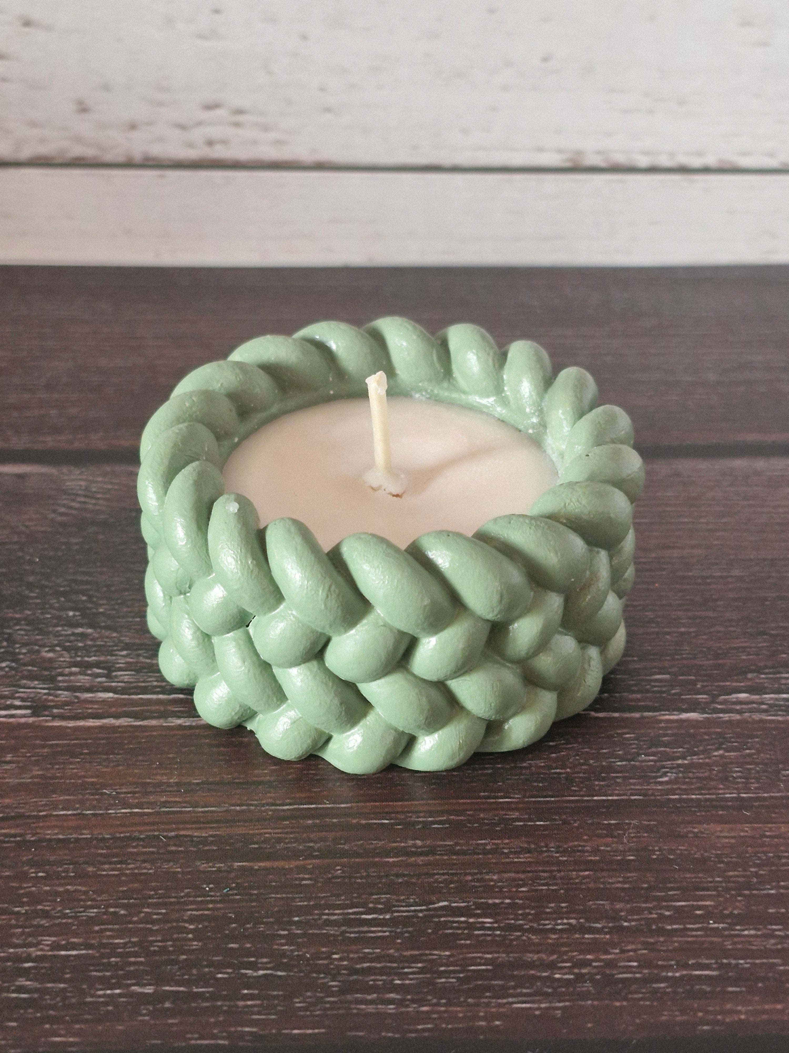 🕯️ Bougie parfumée Nougat – Pot effet laine en raysin fait main