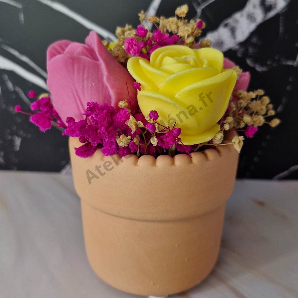 🌸 Bouquet de fleurs senteur rose en fondants parfumés – Décoration & parfum d’intérieur