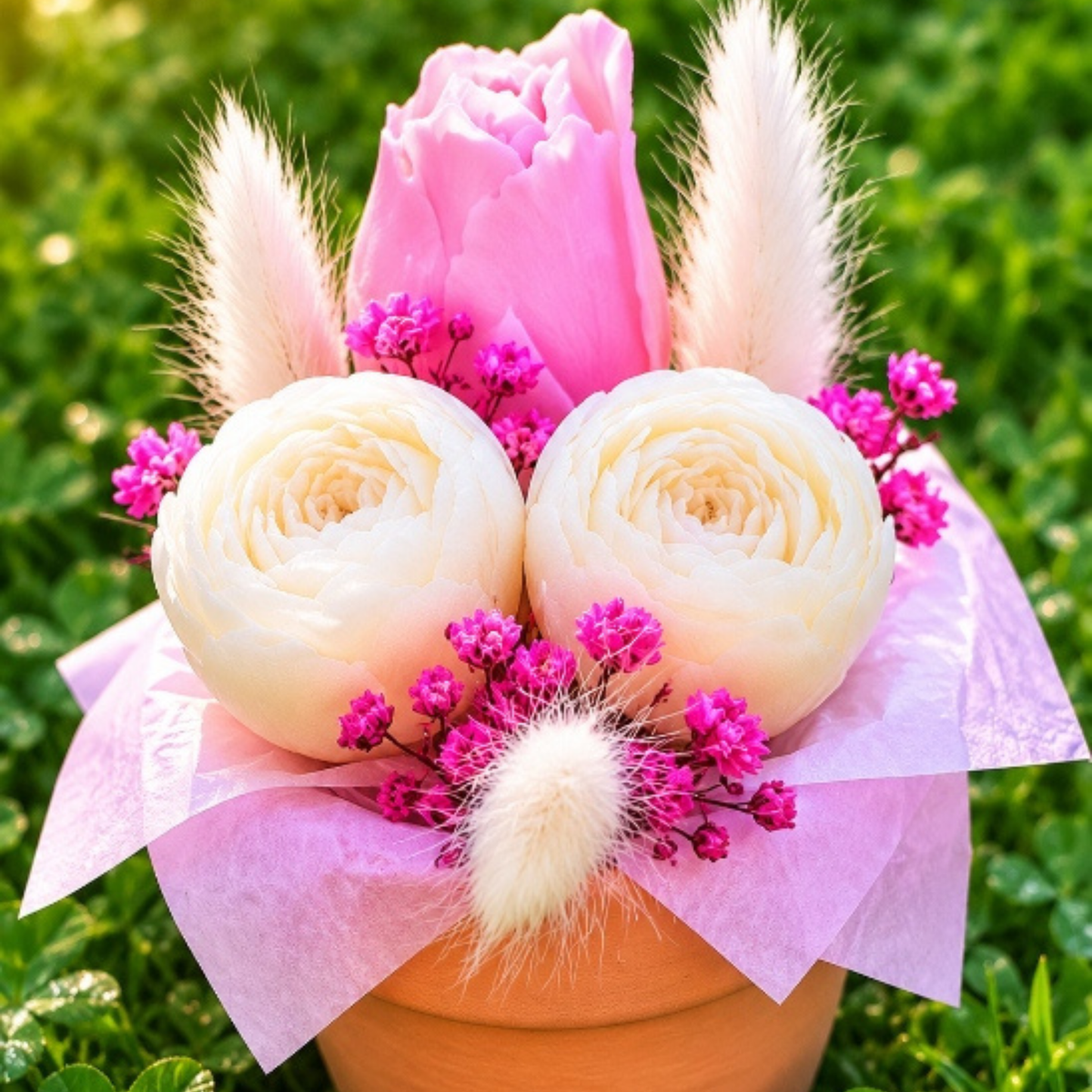 Bouquet de fondants parfumés Pivoine – Cire de coco