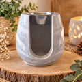 Brûleur à fondants marbré gris et blanc – Fait main