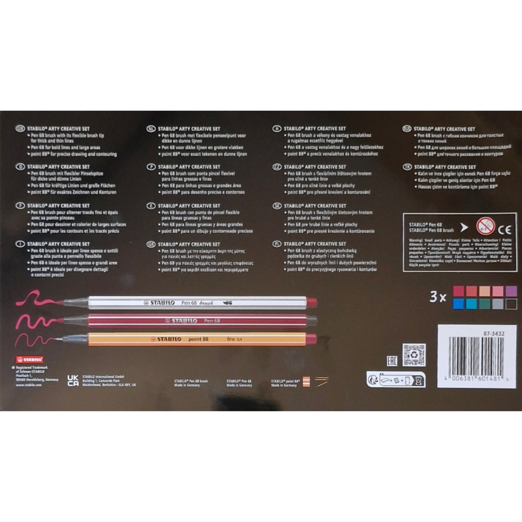 Coffret STABILO Creative Set Arty – 30 feutres créatifs (Pen 68, Pen 68 Brush & Point 88)