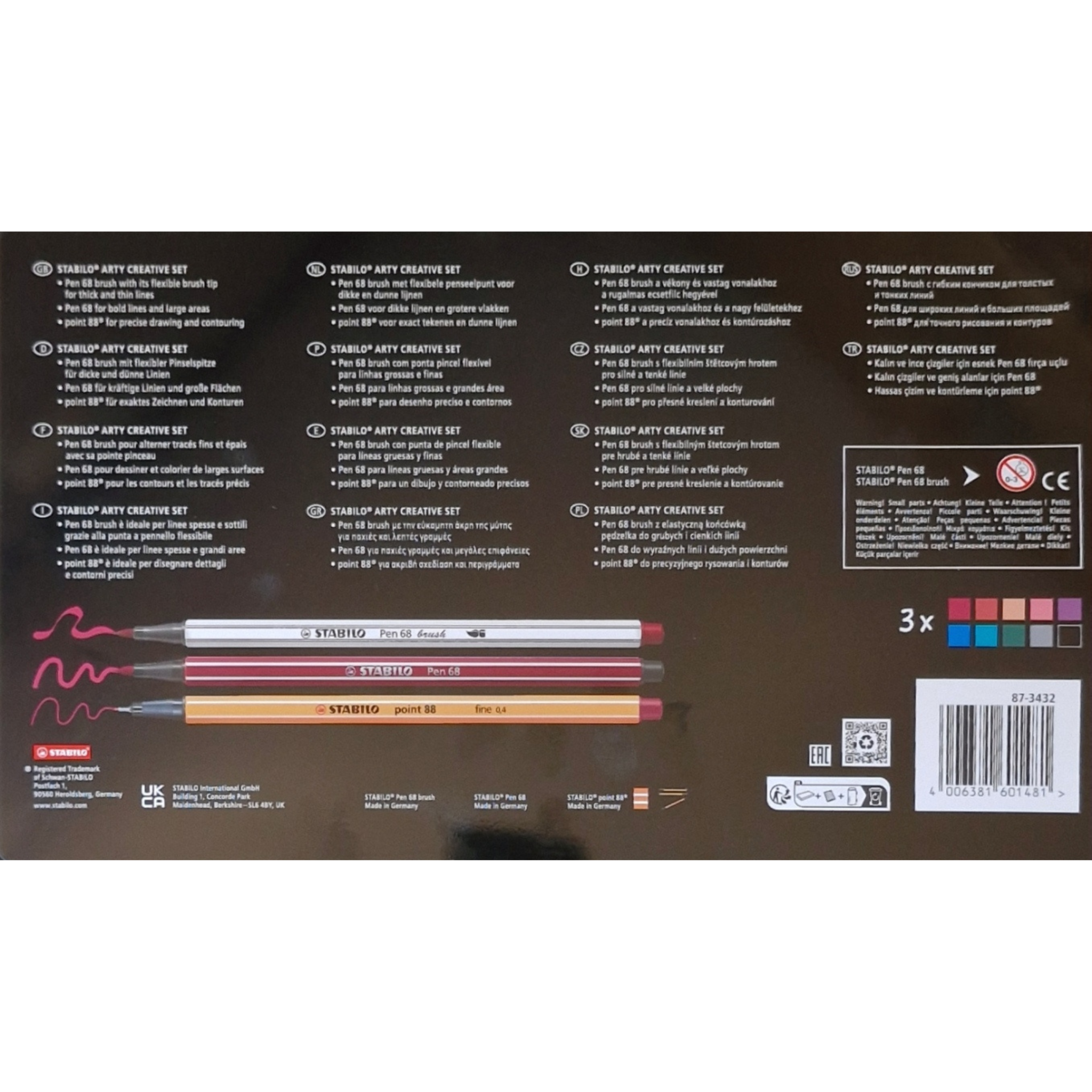 Coffret STABILO Creative Set Arty – 30 feutres créatifs (Pen 68, Pen 68 Brush & Point 88)
