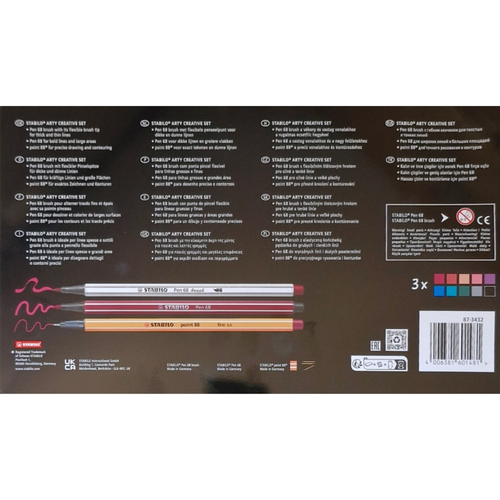 Coffret STABILO Creative Set Arty – 30 feutres créatifs (Pen 68, Pen 68 Brush & Point 88)