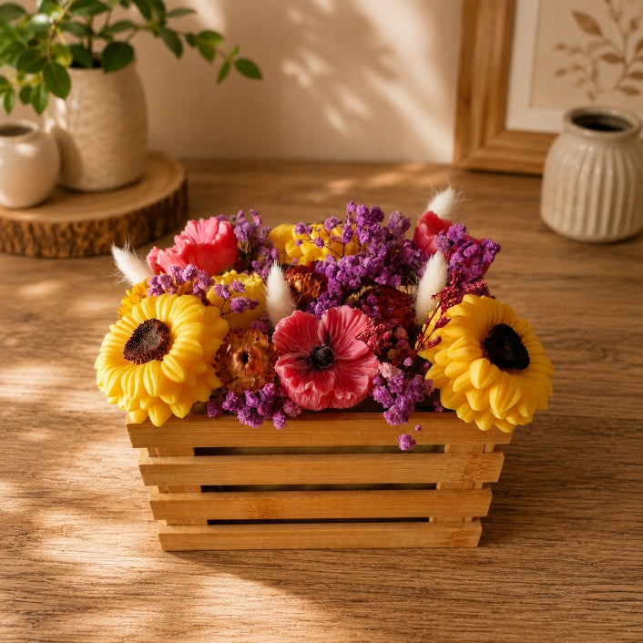 Bouquet de fondants Tournesol & Coquelicot – Fleur de Coton