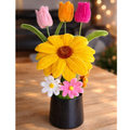Bouquet de fleurs artificielles - Tournesol, Tulipe et Marguerite