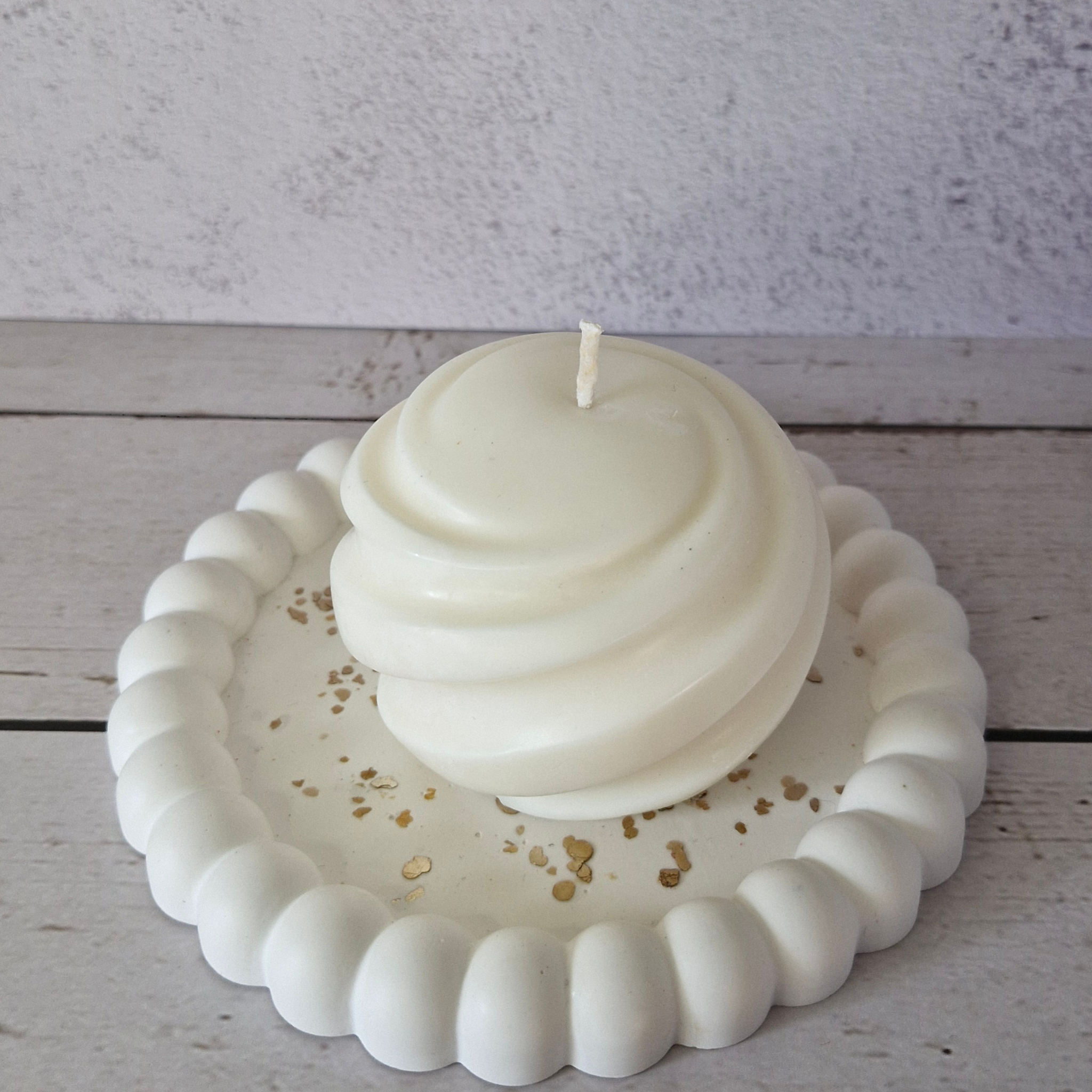 🖐️ Plateau décoratif blanc fait main en raysin