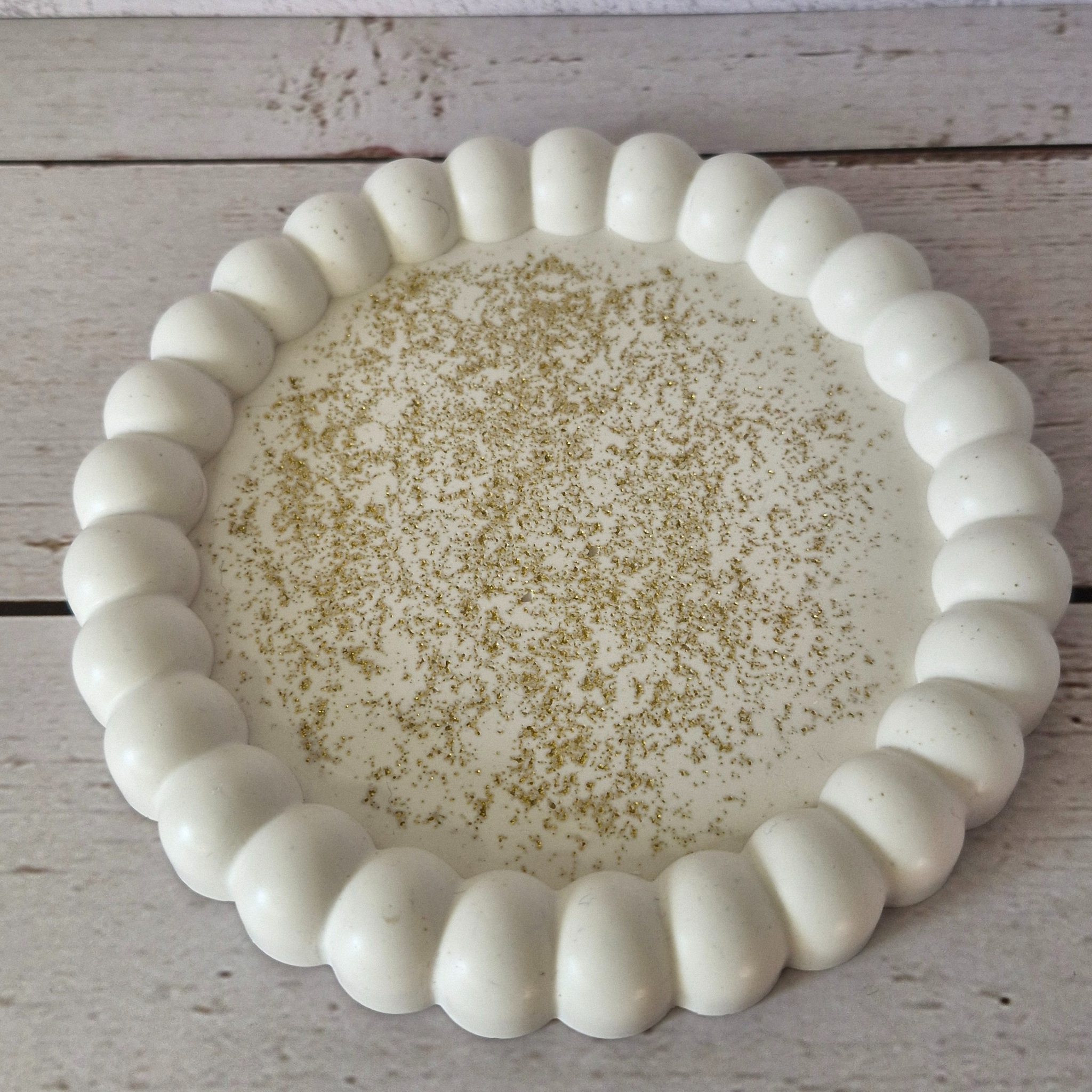 🖐️ Plateau décoratif blanc fait main en raysin