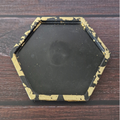 🖤 Plateau décoratif hexagonal en raysin noire – Finition paillette d’or