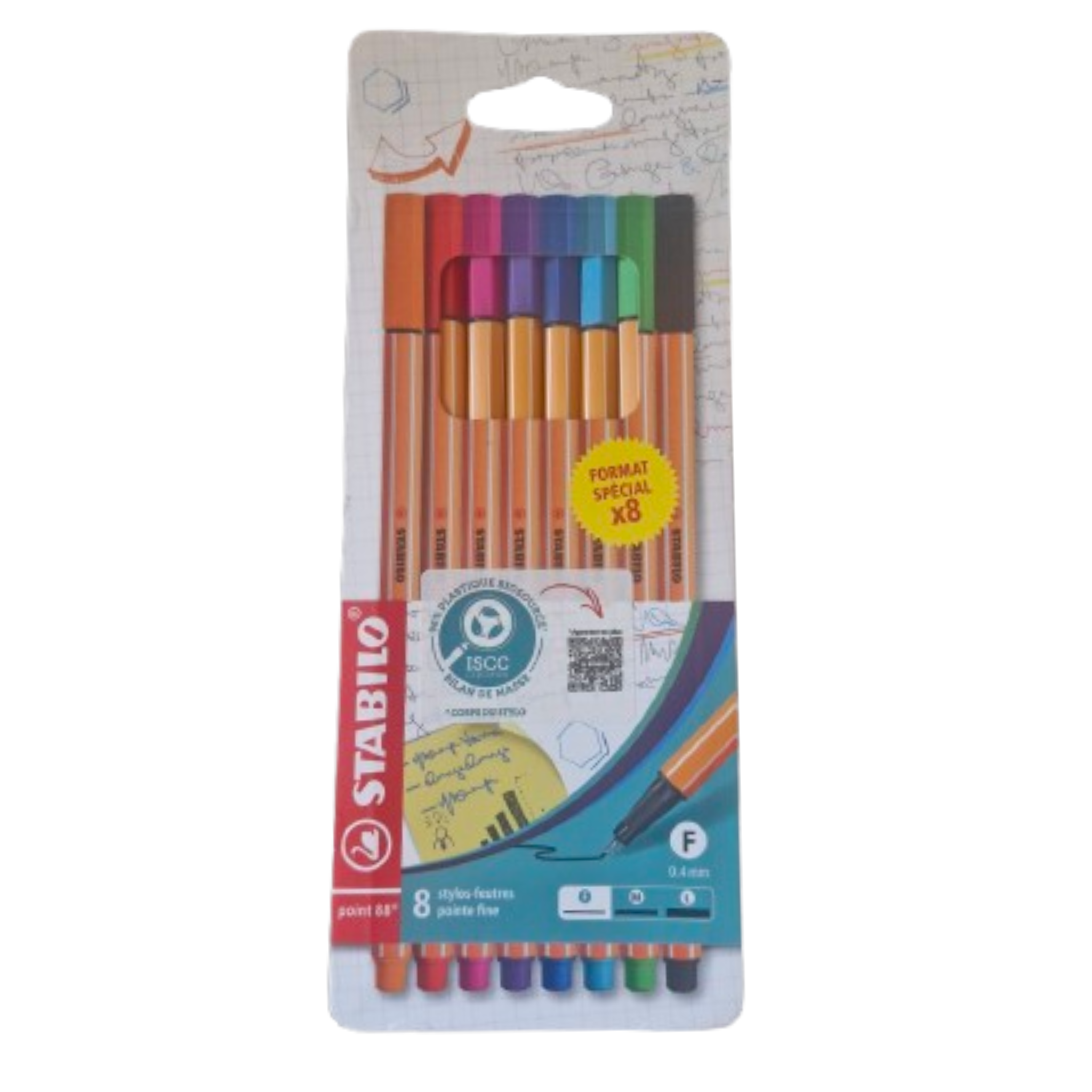 STABILO Point 88 – 8 stylos-feutres pointe fine 0,4 mm