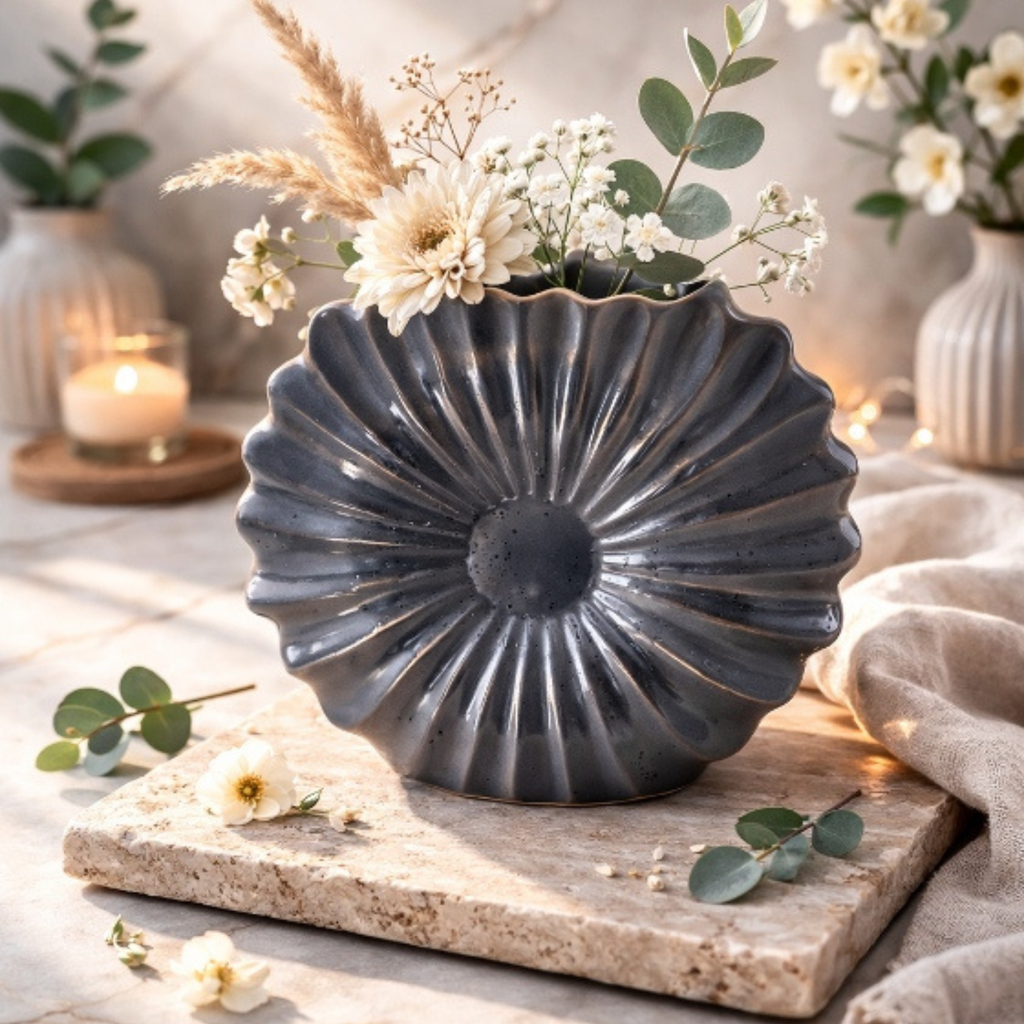 Vase fleurs en Raysin  – Design élégant pour fleurs artificielles